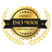 Imagem de um selo de certificação ISO 9001 da Prime Geradores